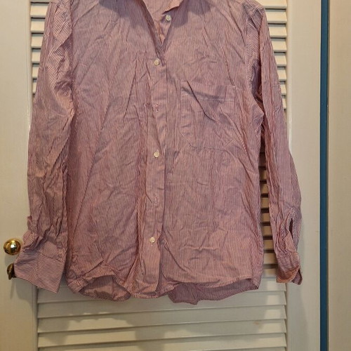 Stefanel cotton shirt with burgundy stripes like new
