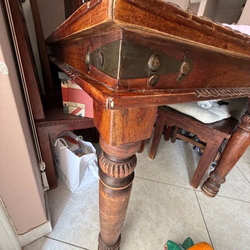 Dining table with chairs used, sturdy construction