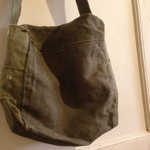 Vintage Military Messenger Bag used, khaki crossbody