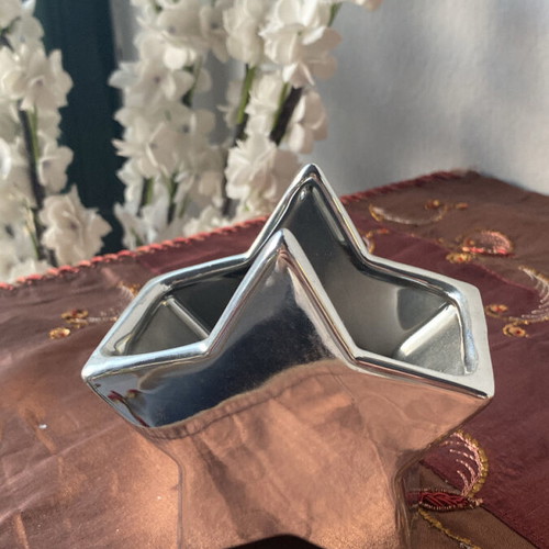Table decorative star new, small silver matte
