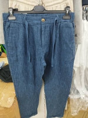 Men's Linen Pants NS-7778 New, Blue, Sizes M-5XL