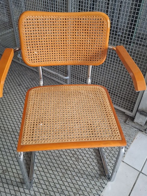 Καρέκλες Cesca B64 Marcel Breuer vintage σετ 2 με ψάθα και μπράτσα