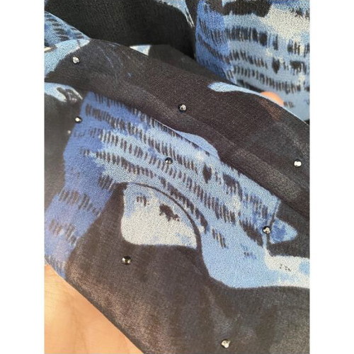 Andy Warhol mid-length dress with blue cat print