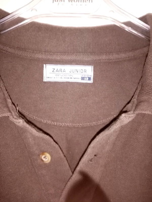 Μακρυμάνικη μπλούζα Zara ανδρική με γιακά μεταχειρισμένη, καφέ, μέγεθος M