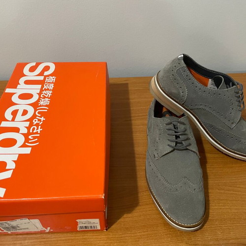 Superdry Brogue shoes used, gray, size 41