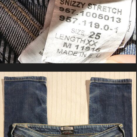Staff cotton low-rise jeans used, size 25 XS, blue
