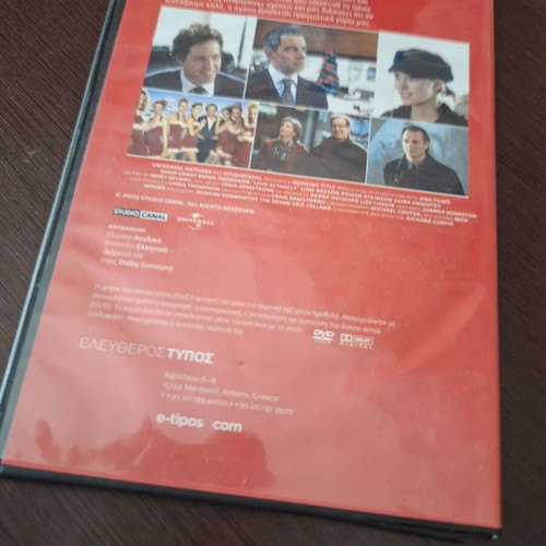 Love Actually DVD used with subtitles, romantic comedy