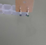 Steel Earrings with Green and Black Beads new