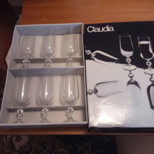 Crystal glasses new, set of 6