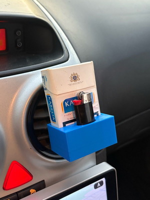 Car holder for pack and lighter made of plastic