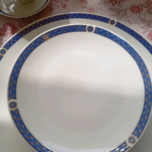 Scherzer Bavaria collectible porcelain set with cobalt blue and 24K gold like new