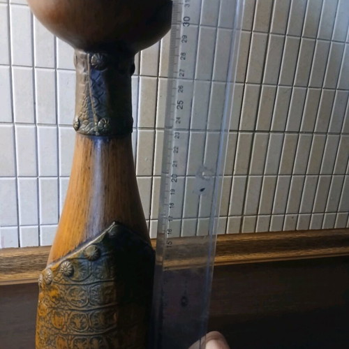 Wooden ethnic decorative candlestick like new