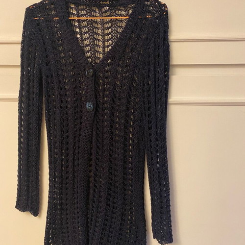 Navy Blue Perforated Cardigan like new, size M