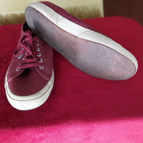 Superga men's sneakers size 44 like new, burgundy