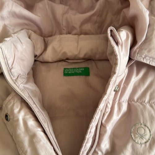 Benetton sleeveless puffer vest for girls 8-9 years used, 140 cm pink