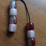 Zairas Mini Komboloi, Begleri & Multipurpose Pendant Set, Pink-Bordeaux with Glitter