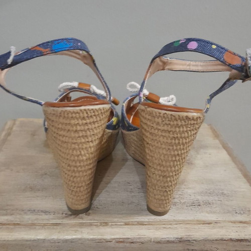 ITALIAN DENIM PLATFORM MULTICOLORED NEW