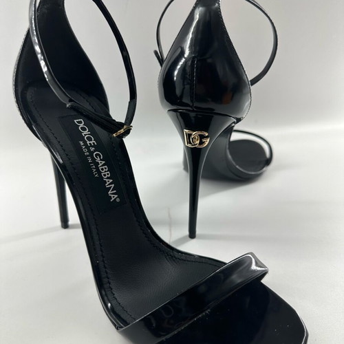 Dolce & Gabbana Keira sandals new, black patent leather, size 38.5