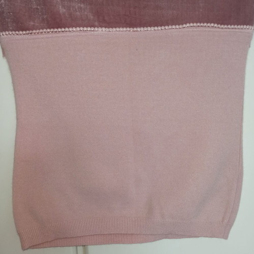 Pink velour knitted sleeveless blouse Sandro Ferrone like new, size Large