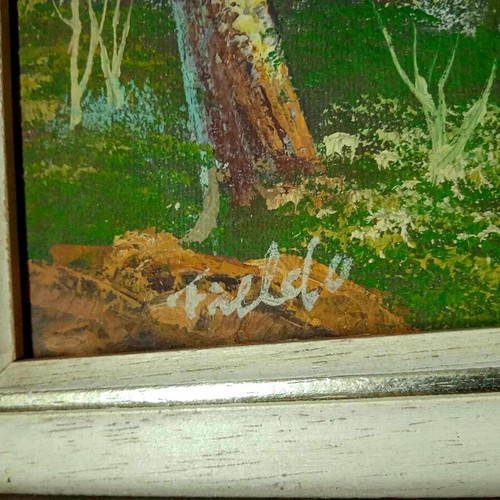 Signed painting like new, landscape 33x28 cm