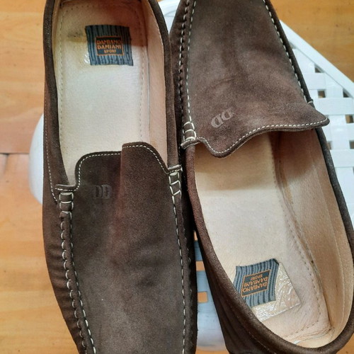 Men's brown leather suede moccasins new, size 44
