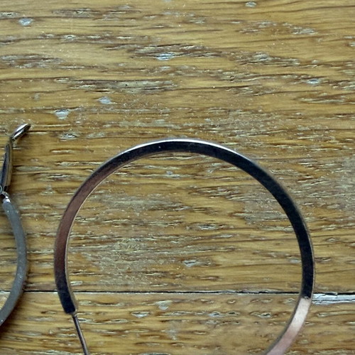 Hoop earrings used, stainless steel, silver color