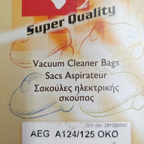 Vacuum cleaner bags AEG A124/125 OKO new, pack of 5