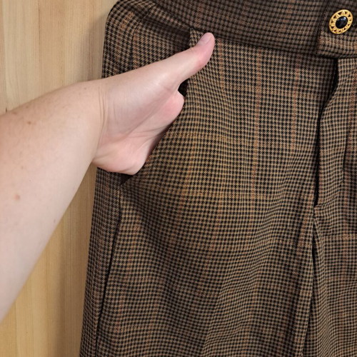 Brigitte plaid wide-leg pants new, brown-orange shades