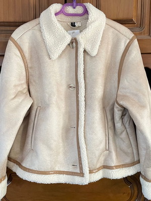 H&M Short Double-Faced Coat New, Size XL, Beige