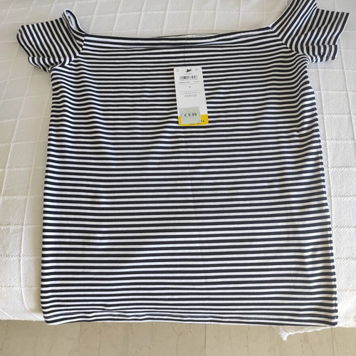 Terranova Mariniera T-shirt new, black and white, size M