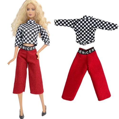 Doll Dress "Chess & Red" - 7180