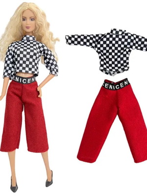 Doll Dress "Chess & Red" - 7180