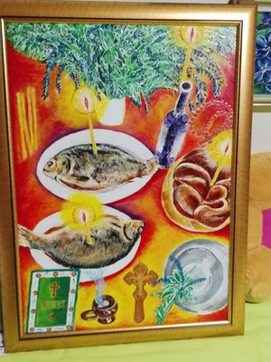 Obrok original painting by Milen Zanev, framed 70x50 cm