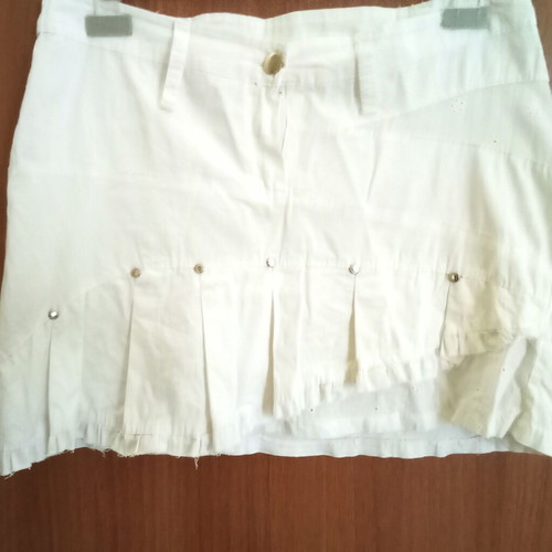 Mini skirt white L like new, summer, low waist