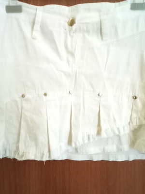 Mini skirt white L like new, summer, low waist