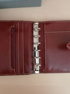 Filofax Malden Pocket Leather Organiser used, burgundy