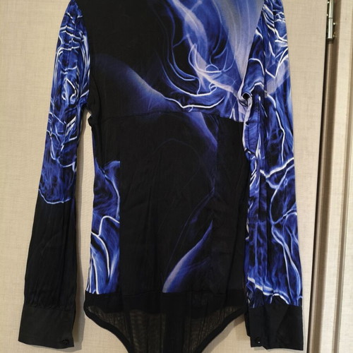 Class Roberto Cavalli Silk Women's Bodysuit S/M new, black and blue