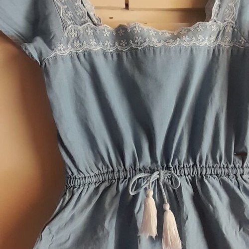 Pepe Jeans denim romper shorts, turquoise, size S