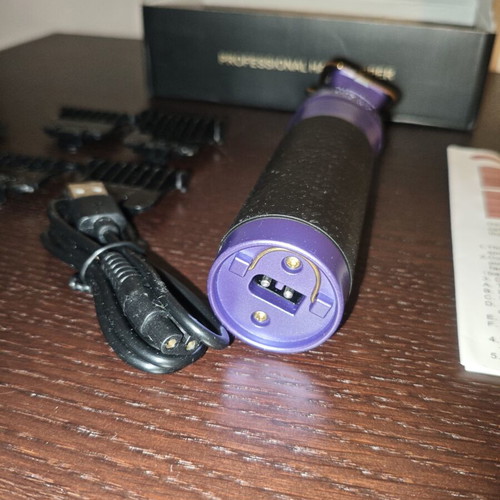 Rechargeable hair clipper deep purple with battery level indicator