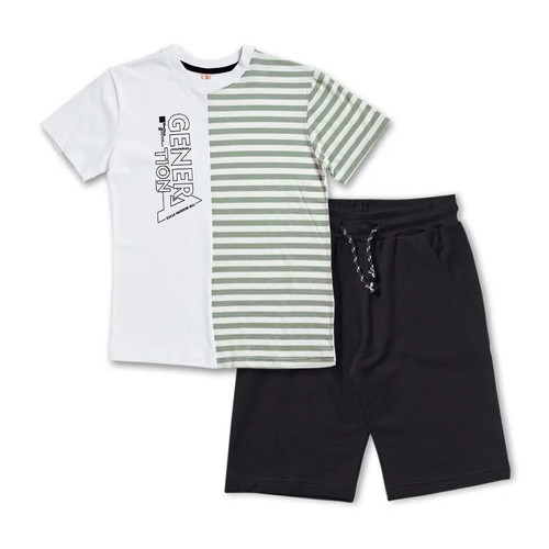Generation striped shorts and t-shirt set new, size 14 years