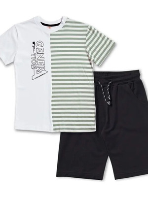 Generation striped shorts and t-shirt set new, size 14 years