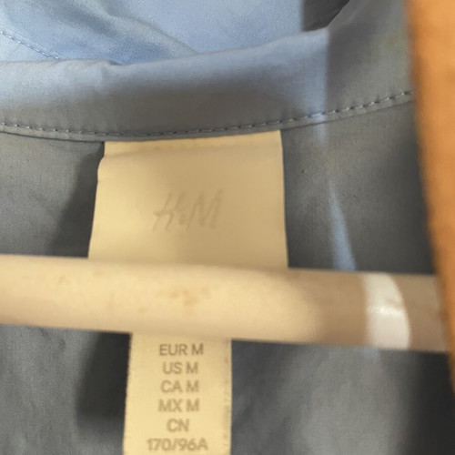 H&M cotton dress with leather belt, turquoise, size M