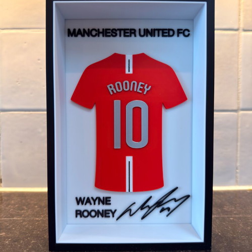 3D Wayne Rooney Manchester United Jersey Frame New Collectible