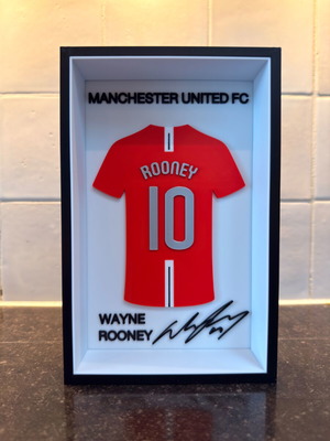 3D Wayne Rooney Manchester United Jersey Frame New Collectible