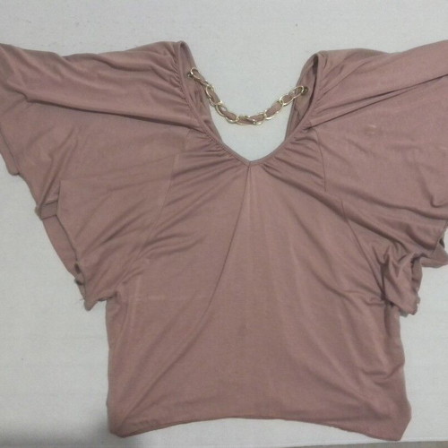 Women's loose blouse with open back and chain one size