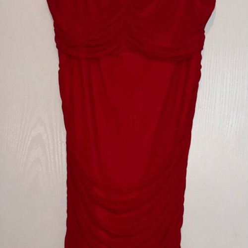 Red elastic dress with tulle one size like new