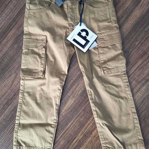 Lapin Cargo Pants New For 3 Years Old, Beige With Blue Belt
