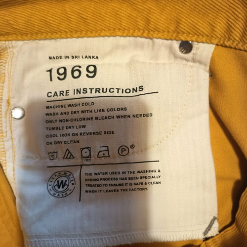 Gap 1969 corduroy pants like new, yellow, low rise