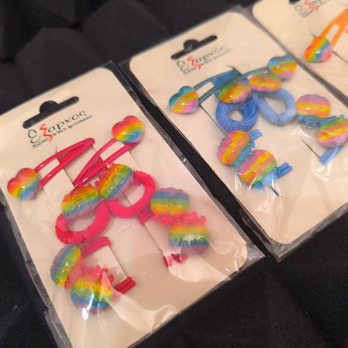 Hair clips new, pack of 18, pink and orange