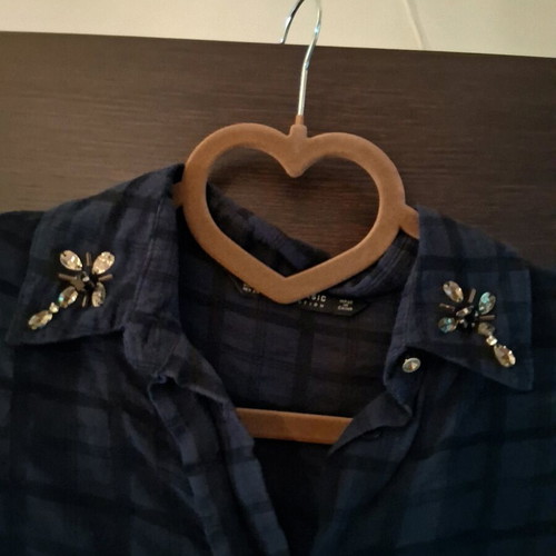 Zara shirt wide long cotton like new with embroidery and beads